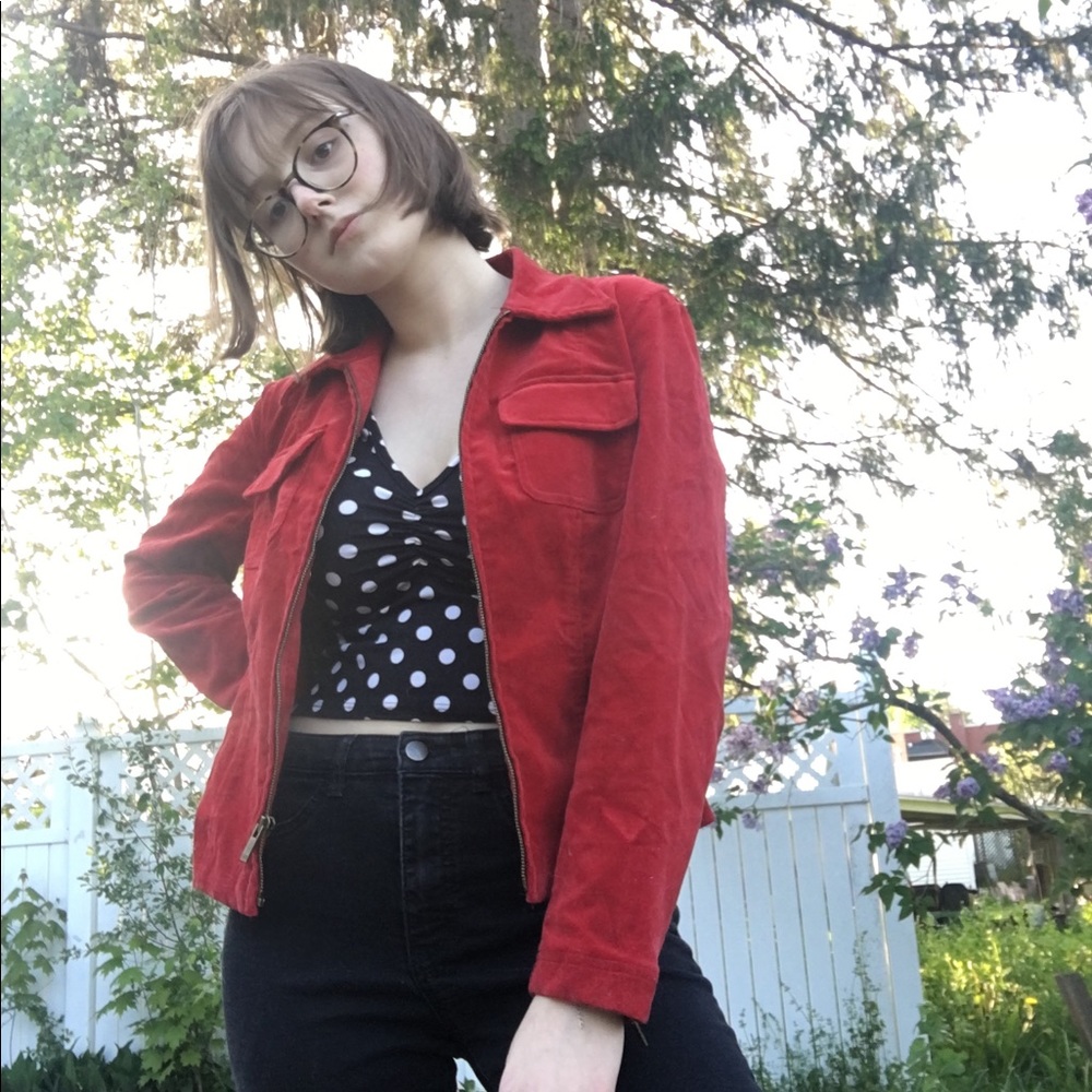 Vintage red velvet jacket